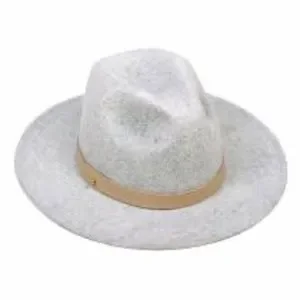 Lack of Color Gray Mack Hat Fedora Small Wide Brim Light Grey HeatherWide Brim Fedora Felt Plain Hats-W0166A  main image 4